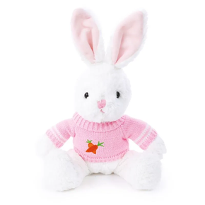 coelho pascoa de pelucia com sueter rosa cromus
