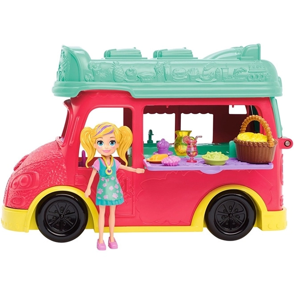 boneca polly pocket smoothies food truck 2 em 1 barao e fun 2