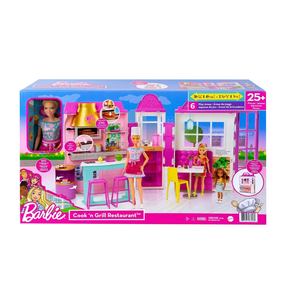 restaurante da barbie playset com boneca mattel hbb91 barao e fun 0