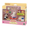 sylvanian families caixa de brinquedos bebe coelho neve e bebe panda 0