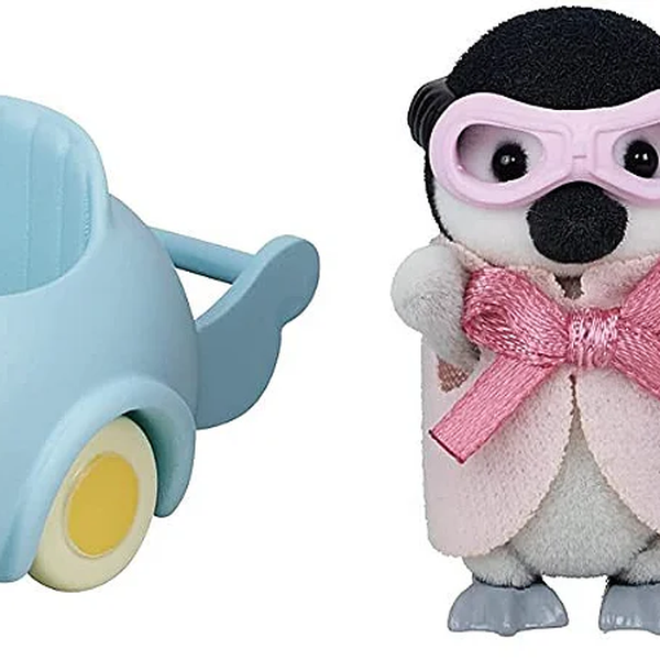 sylvanian families bebe pinguim com carrinho 1