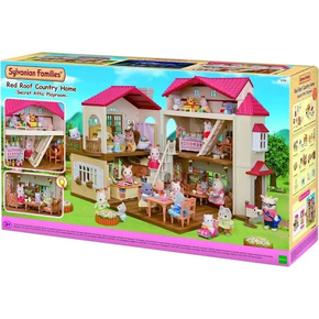 sylvanian casa telhado vermelho sotao secreto 5
