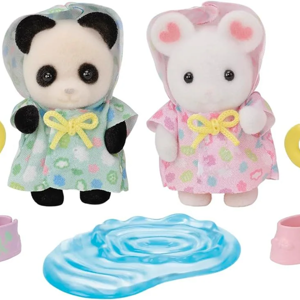 sylvanian families amigos jardim da infancia caminhando na chuva 1