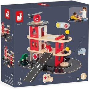 posto de bombeiros de madeira com acessorios 0