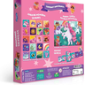 super kit unicornios 3 jogos em 1 quebra cabeca 100 pecas metalizado jogo de memoria domino 1