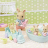 sylvanian families conjunto hora do banho trigemeos