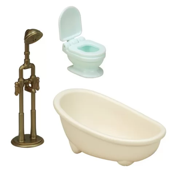 sylvanian families hora do banho menina coelho raio de sol 4