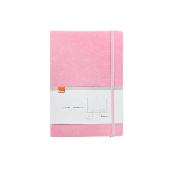 caderneta capa dura sem pauta rosa pastel 1