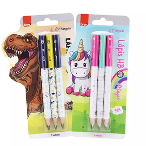 lapis preto hb big jumbo unicornios raptors dinossauros infantil